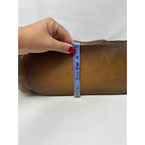 Civico 93 NWT Genuine Embossed Brown Leather Made in Italy Shoulder Bag Purse - Picture 7 of 9